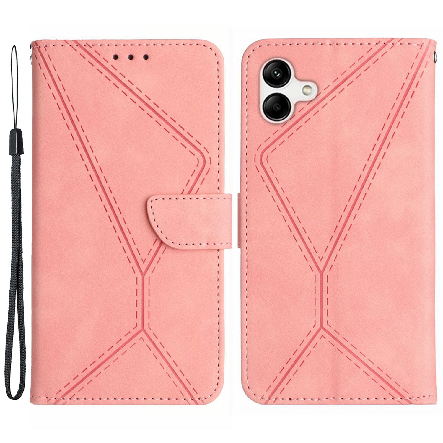 HT05 For Samsung Galaxy A05 4G Case PU Leather Imprinted Line Phone Stand Cover HT05 For Samsung Galaxy A05 4G Case PU Leather Imprinted Line Phone Stand Cover